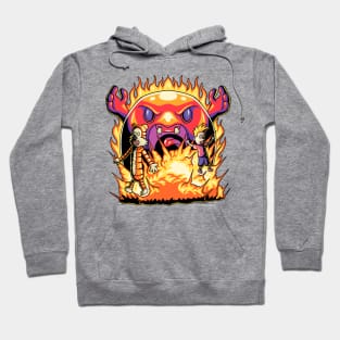 Calvin Hobbes fire monster Hoodie